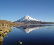 Озеро Чунгара и вулкан Паринакота