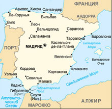 Карта Испании